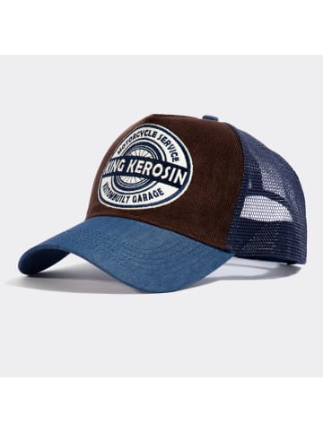 King Kerosin King Kerosin Trucker Cap mit Cord-Front Motorcycle Service in dunkelbraun