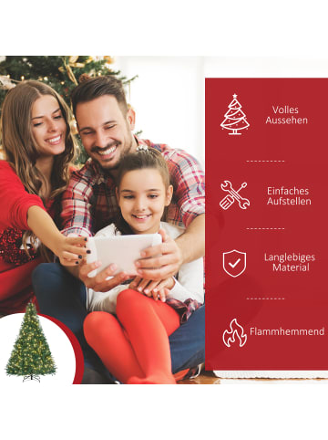 HOMCOM Weihnachtsbaum-142L x 142B x 210H cm-Grün