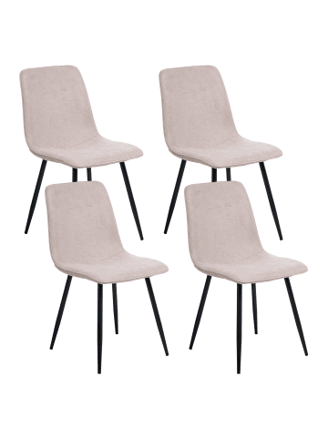 Beliani 4er-Set Esszimmerstuhl TUSCOLA in Beige/Schwarz