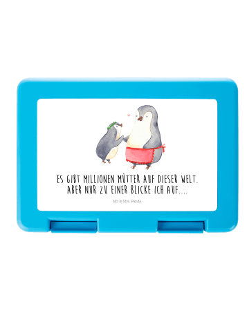 Mr. & Mrs. Panda Aufbewahrungsbox Pinguin mit Kind mit Spruch in Weiß