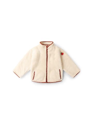 Kuschelige Fleecejacke aus recyceltem Material mit Reißverschluss in Creme