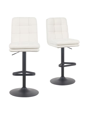 DUBI Möbel 2er-Set: Barhocker Enno in Creme - (B)45 x (H)103 x  (T)57 cm