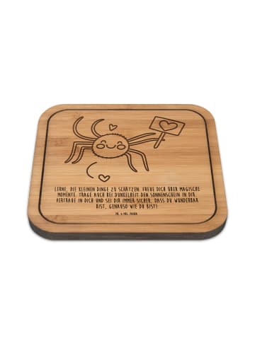 Mr. & Mrs. Panda Glasuntersetzer Spinne Agathe Motivation mit Sp... in Transparent