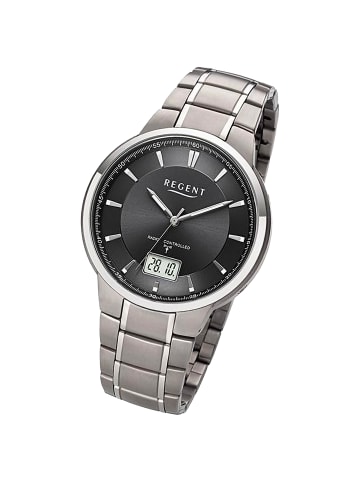 Regent Funkuhr Regent Funkuhren silber extra groß (ca. 40mm)