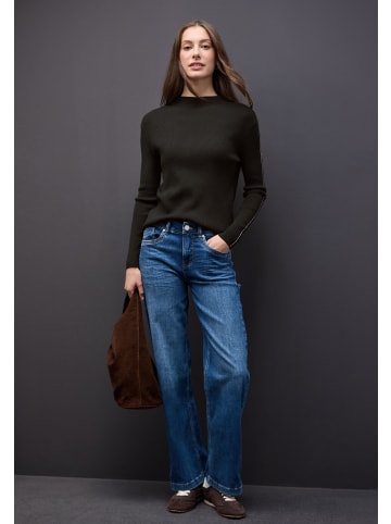 Street One Ribbed Turtle Sweater in Darkest Brown