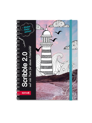 ROTH Scribble Timer "Lighthouse" Wire-O-Bindung mit Stickern in Bunt