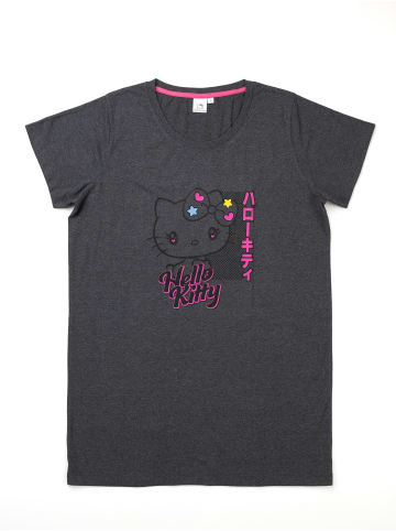Hello Kitty Hello Kitty Nachthemd Schlafshirt Pyjama Kurzarm Oberteil in grau