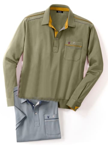 WITT WEIDEN Langarm-Poloshirt in khaki