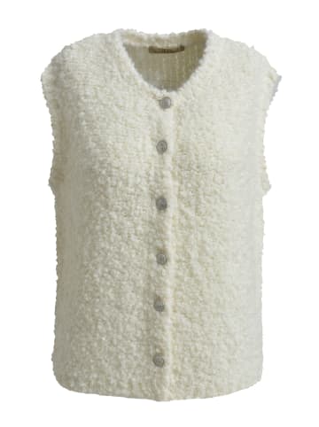 Smith&Soul Bouclé Knit Vest with Buttons in Cream White