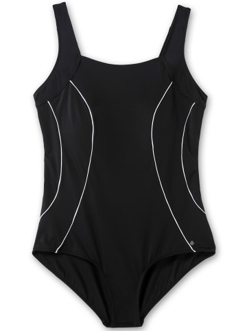 sheego Badeanzug in schwarz-weiß