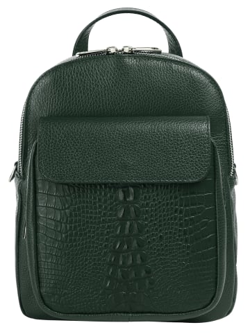 Cluty Rucksack echt Leder in dunkelgrün