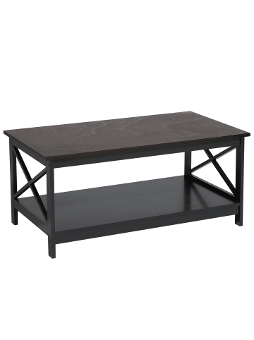 Beliani Couchtisch FOSTER in Schwarz - (W) 55 x (H) 45 x (L) 100 cm