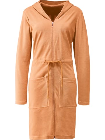 Erwin Müller Leichtfrottier Bademantel mit Kapuze Limbach in apricot