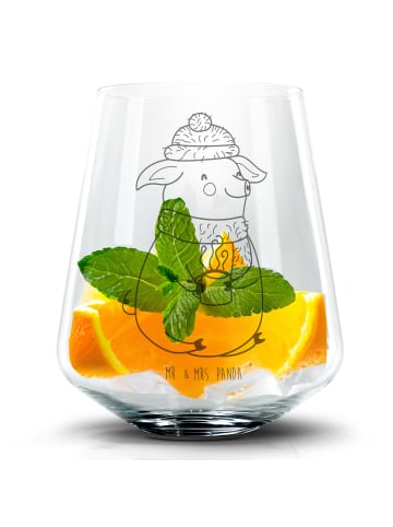 Mr. & Mrs. Panda Blümchentail Glas Schwein Glühwein ohne Spruch in Transparent