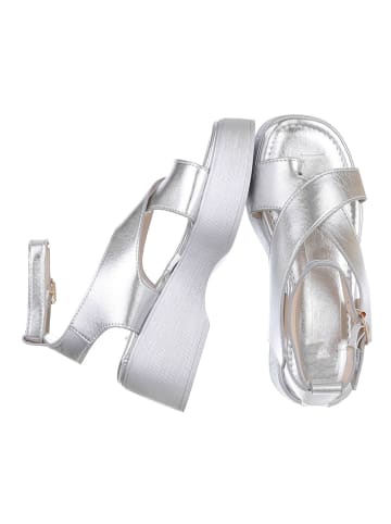 Ital-Design High-Heel Sandalette in Silber