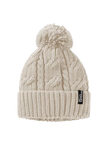 Jack Wolfskin Pompom Beanie in Elfenbein