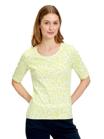 Betty Barclay Basic Shirt mit Rippenstruktur in Cream/Green