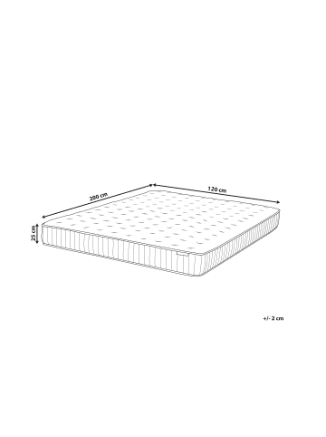 Beliani Matratze PLEASANT in Weiß/Grau - (W) 120 x (H) 25 x (L) 200 cm