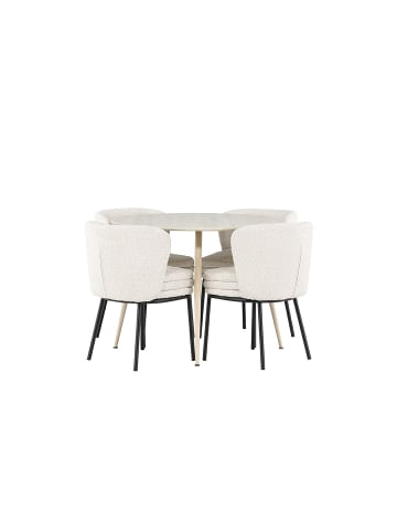 ebuy24 Essgruppe Plaza (5-teilig) Whitewash 100 x 100 cm