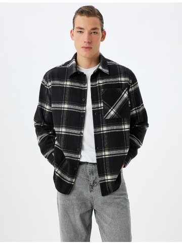 KOTON Shirt in Schwarz Karomuster
