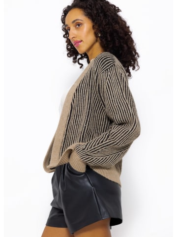 SASSYCLASSY Oversize Strick-Cardigan in Beige, Schwarz