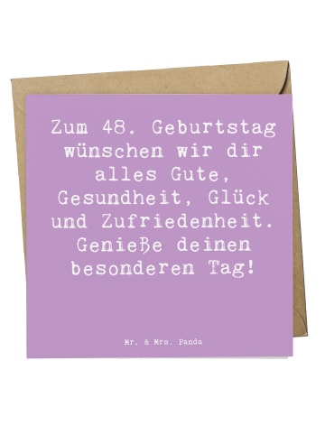 Mr. & Mrs. Panda Einladungskarte Spruch 48. Geburtstag mit Spruch in Lavendeltraum