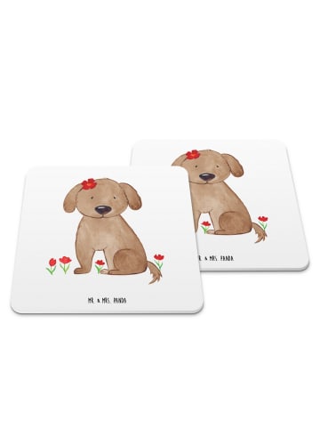 Mr. & Mrs. Panda Untersetzer Hund Dame ohne Spruch in Weiß