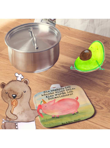 Mr. & Mrs. Panda Topfuntersetzer Einhorn Schwein Design mit Spruch in Weiß