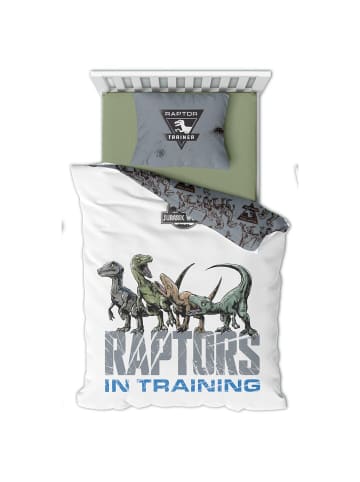 Jurassic World 2-tlg.Set: Kinderbettwäsche Jurassic World Raptors in Training in Grün
