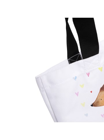 Mr. & Mrs. Panda Tasche Igel Herzen mit Spruch in Weiß