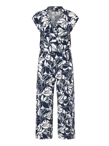 Betty Barclay Jumpsuit mit Eingrifftaschen in Dunkelblau/Weiß