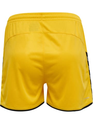 Hummel Hummel Poly Kurze Hose Hmlauthentic Multisport Damen Leichte Design Schnelltrocknend in SPORTS YELLOW/BLACK