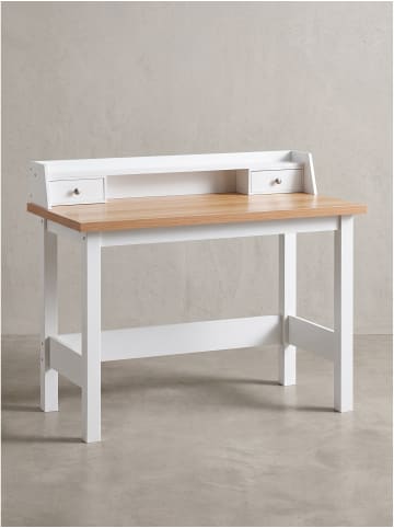 KADIMA DESIGN Schreibtisch rechteckig, MDF, 2 Schubladen, Skandinavisch