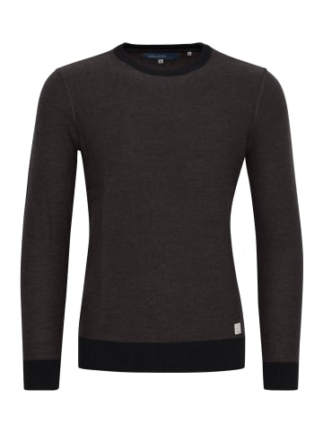 BLEND Strickpullover BHNathan 20704878ME Strickpulli mit farblich abgesetzten Abschlüssen in Schwarz