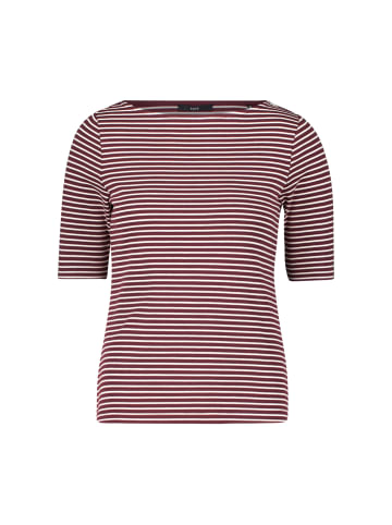 Zero  Ringelshirt mit U-Boot Ausschnitt in Dark RedCream
