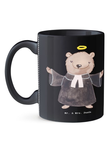 Mr. & Mrs. Panda Trinkbecher Pastor Herz ohne Spruch in Schwarz