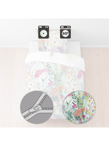 Biberna Seersucker Bettwäsche in bunt