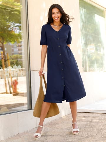 Sieh an! Baumwollkleid in dunkelblau