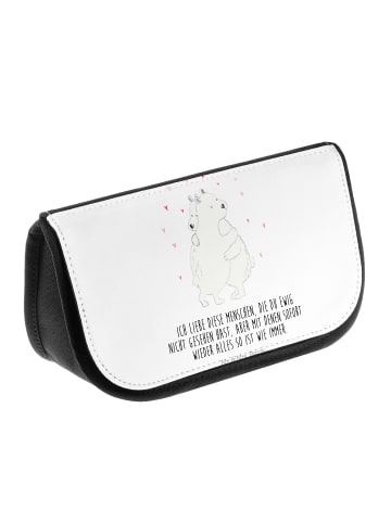 Mr. & Mrs. Panda Waschtasche Eisbär Umarmen mit Spruch in Weiß