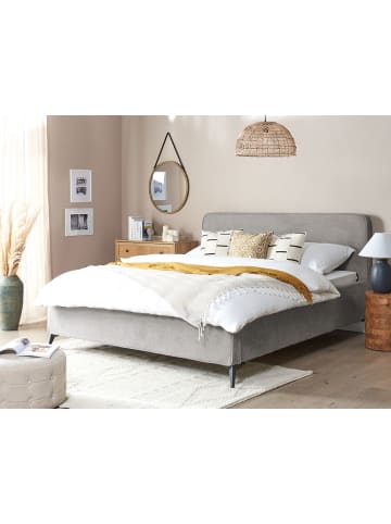 Beliani 2-tlg Doppelbett VALOGNES in Grau/Schwarz