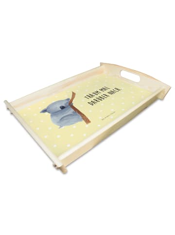 Mr. & Mrs. Panda Sofa Tablett Koalabär mit Spruch in Gelb Pastell