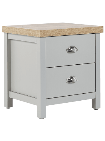 Beliani Beistelltisch CLIO in Grau/Silber/Braun - (W) 45 x (H) 49 x (L) 39 cm