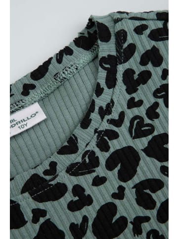 Coccodrillo Geripptes T-Shirt mit kurzen Ärmeln in grün