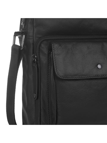 Bugatti Black Magic Umhängetasche Leder 22 cm schwarz
