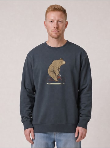 wat? Apparel Sweatshirt Fahrradbär in India Ink Grey