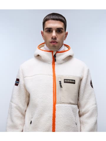 Napapijri Fleecejacke/Fleecepullover "Yupik Fzh 3" in Weiß