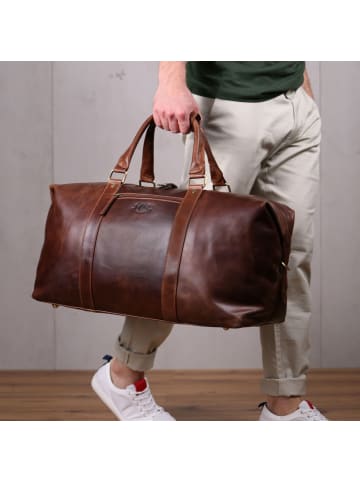 SID & VAIN Leder-Reisetasche Leder Weekender Unisex ZANE in braun