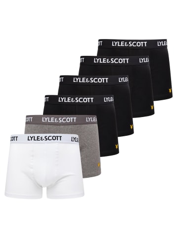 Lyle and Scott Boxershort 6er Pack in Schwarz/Schwarz/Grau/Weiß