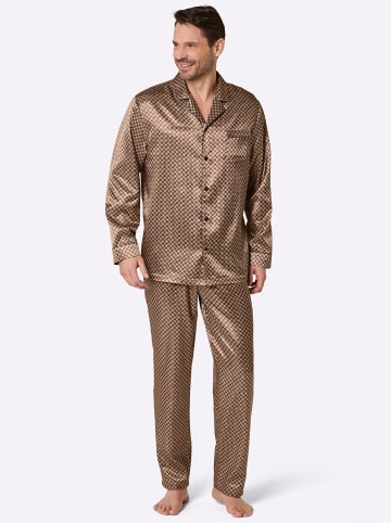 WITT WEIDEN Pyjama in camel-schoko-bedruckt