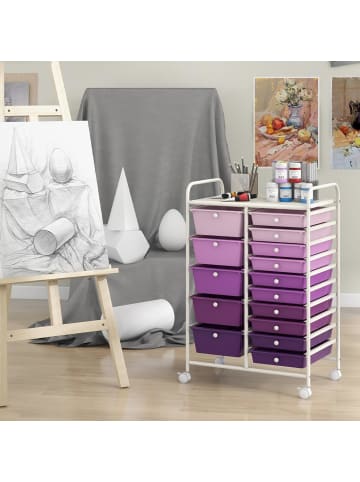 COSTWAY Rollcontainer in Flieder